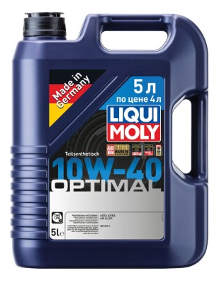 LiquiMoly П/с.мот.масло Optimal 10W-40 SL/CF;A3/B3 (5л)
